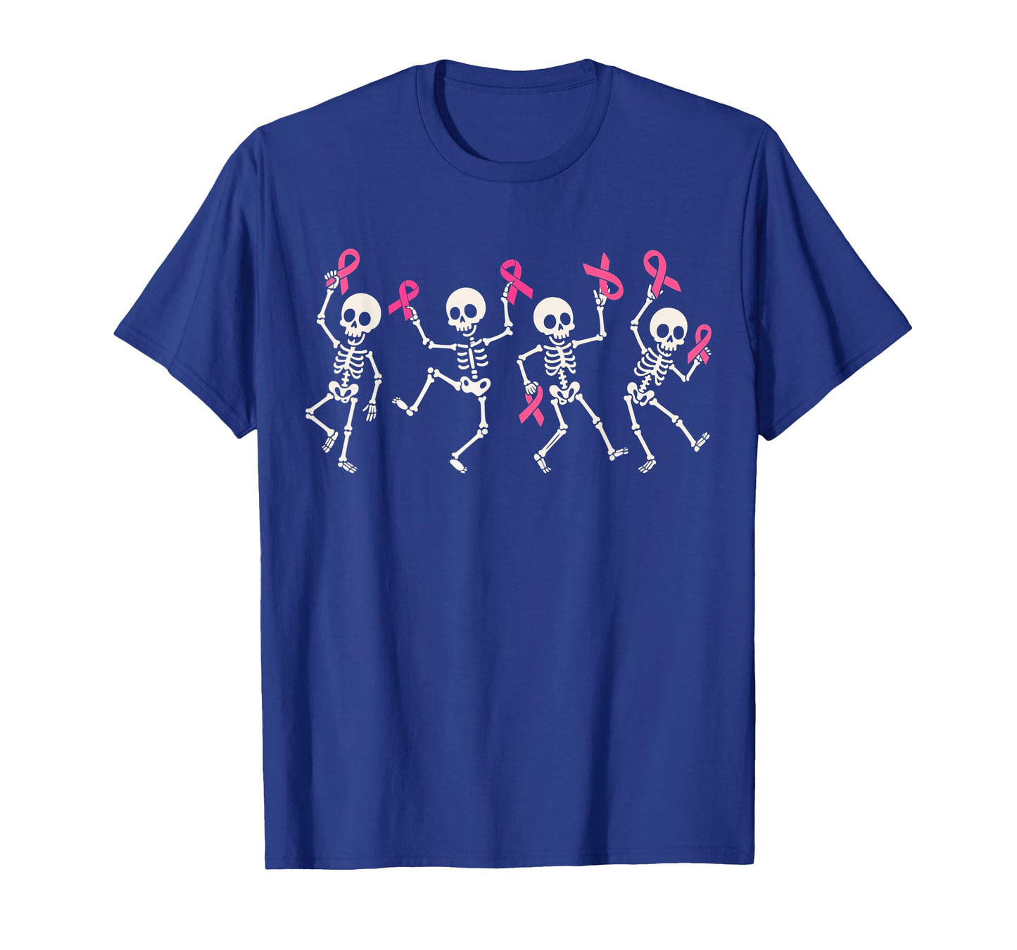 Pink Ribbon Breast Cancer Awareness Skeleton Women Men Kids T-Shirt