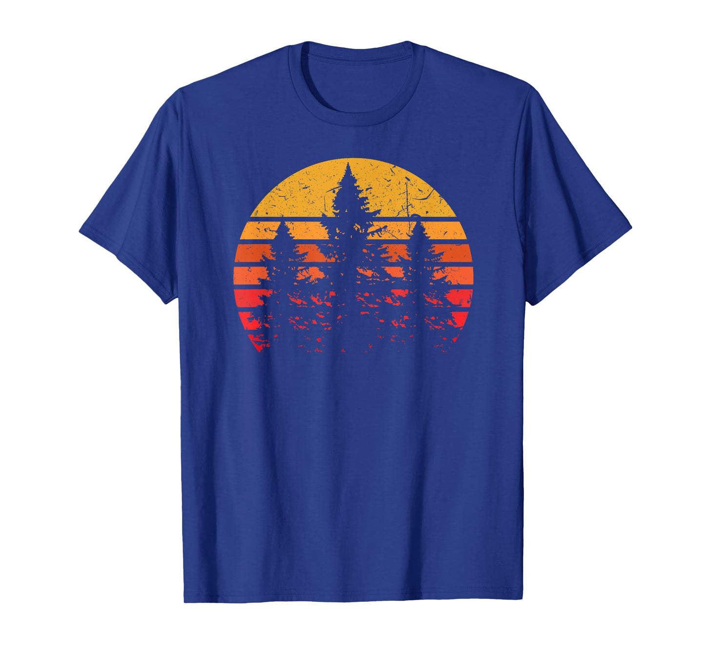 Retro Sun Minimalist Pine Tree Design - Graphic Tee Shirt T-Shirt