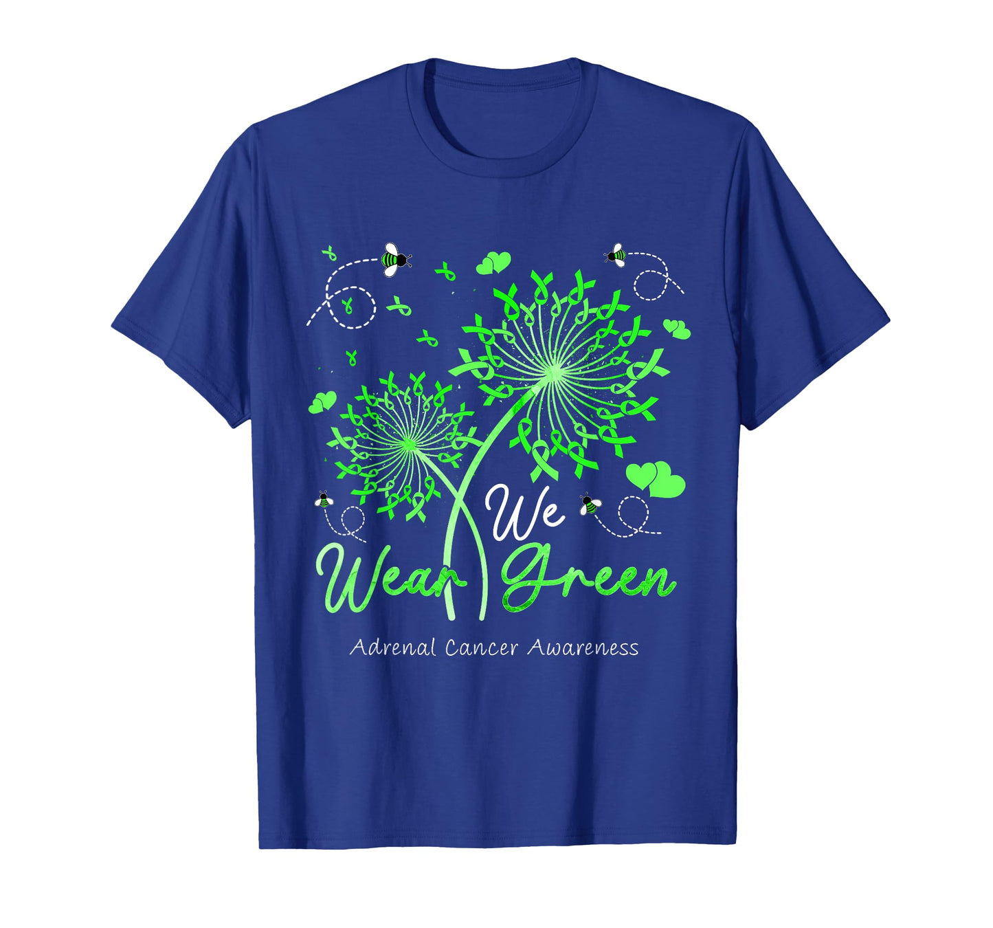 Dandelion We Wear Green Ribbon Adrenal Cancer Awareness T-Shirt