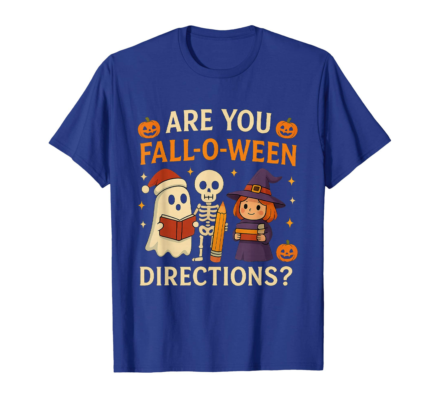 Spooky Pumpkin Ghost Witch Skeleton Fall Season Costume T-Shirt