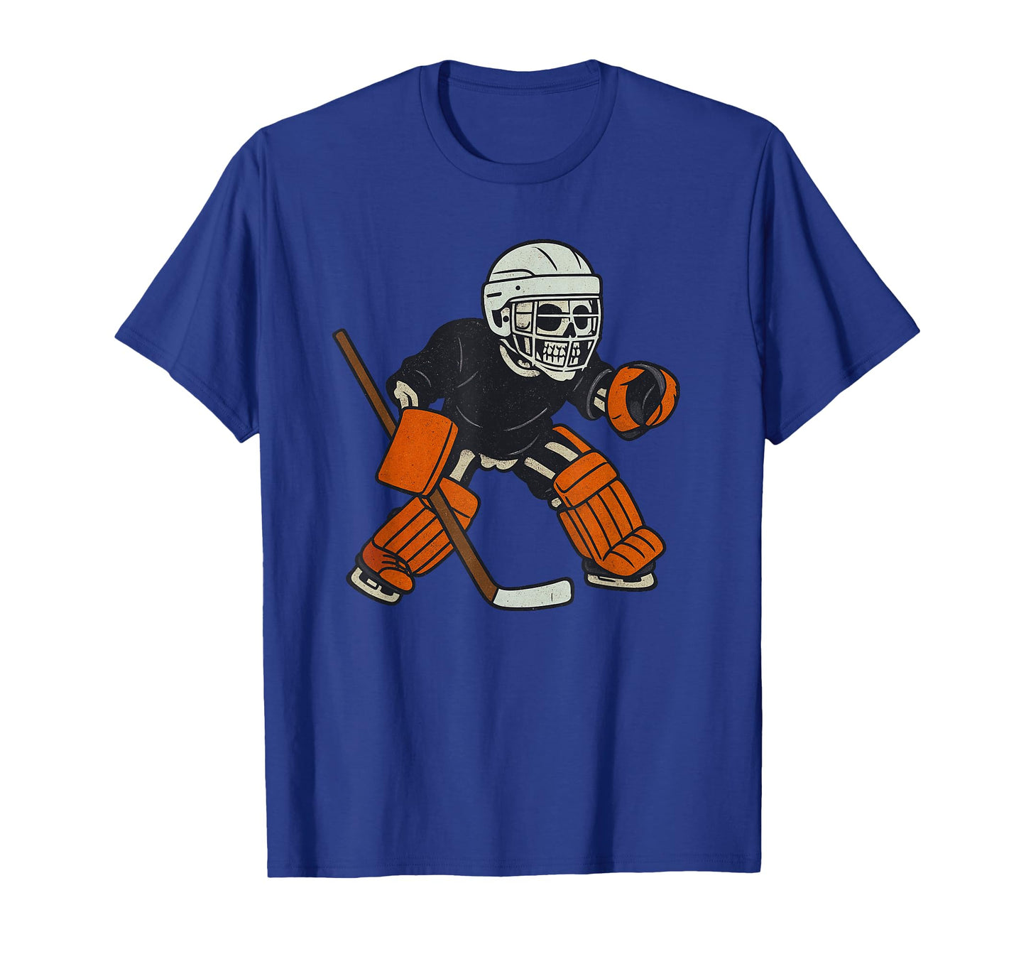 Vintage Halloween Skeleton Ice Hockey Funny Spooky Costume T-Shirt