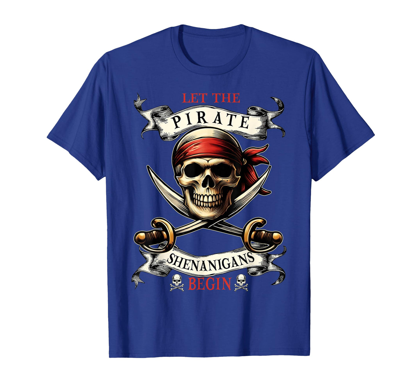 Let The Pirate Shenanigans Begin Pirate Skull Halloween Boys T-Shirt