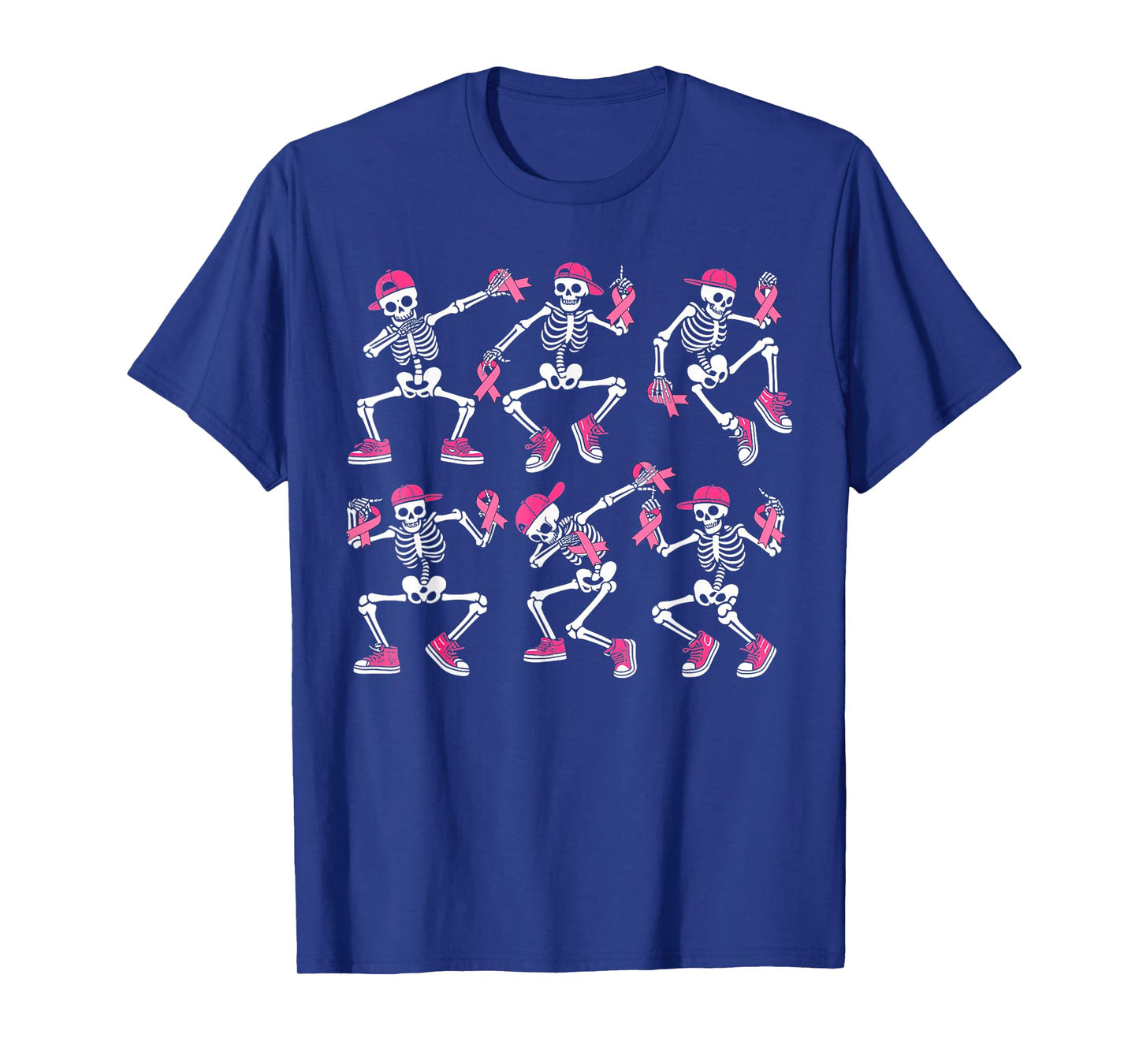 Pink Ribbon Breast Cancer Awareness Skeleton Women Men Kids T-Shirt