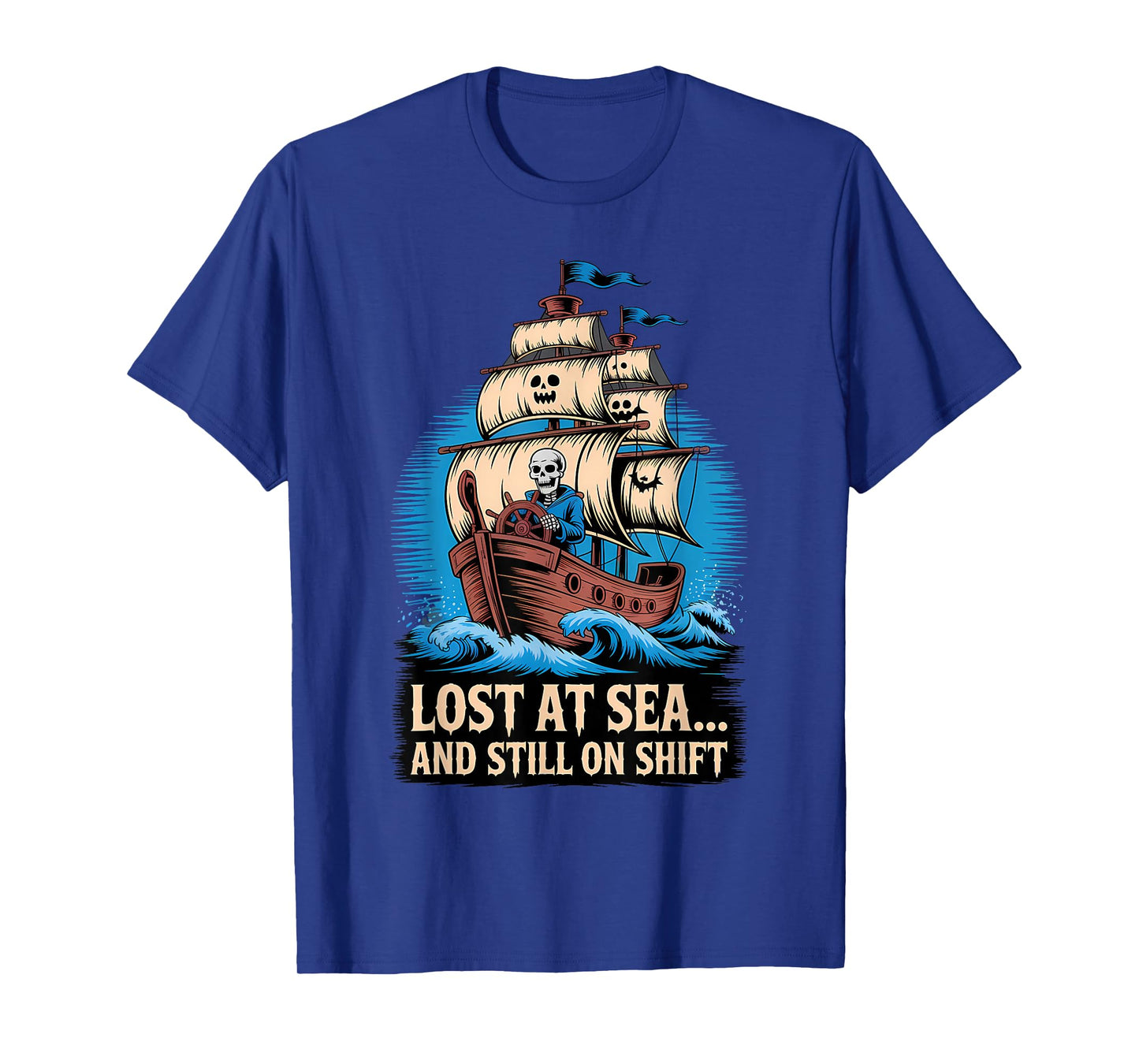 Skeleton Sailor Halloween Funny Spooky Nautical T-Shirt
