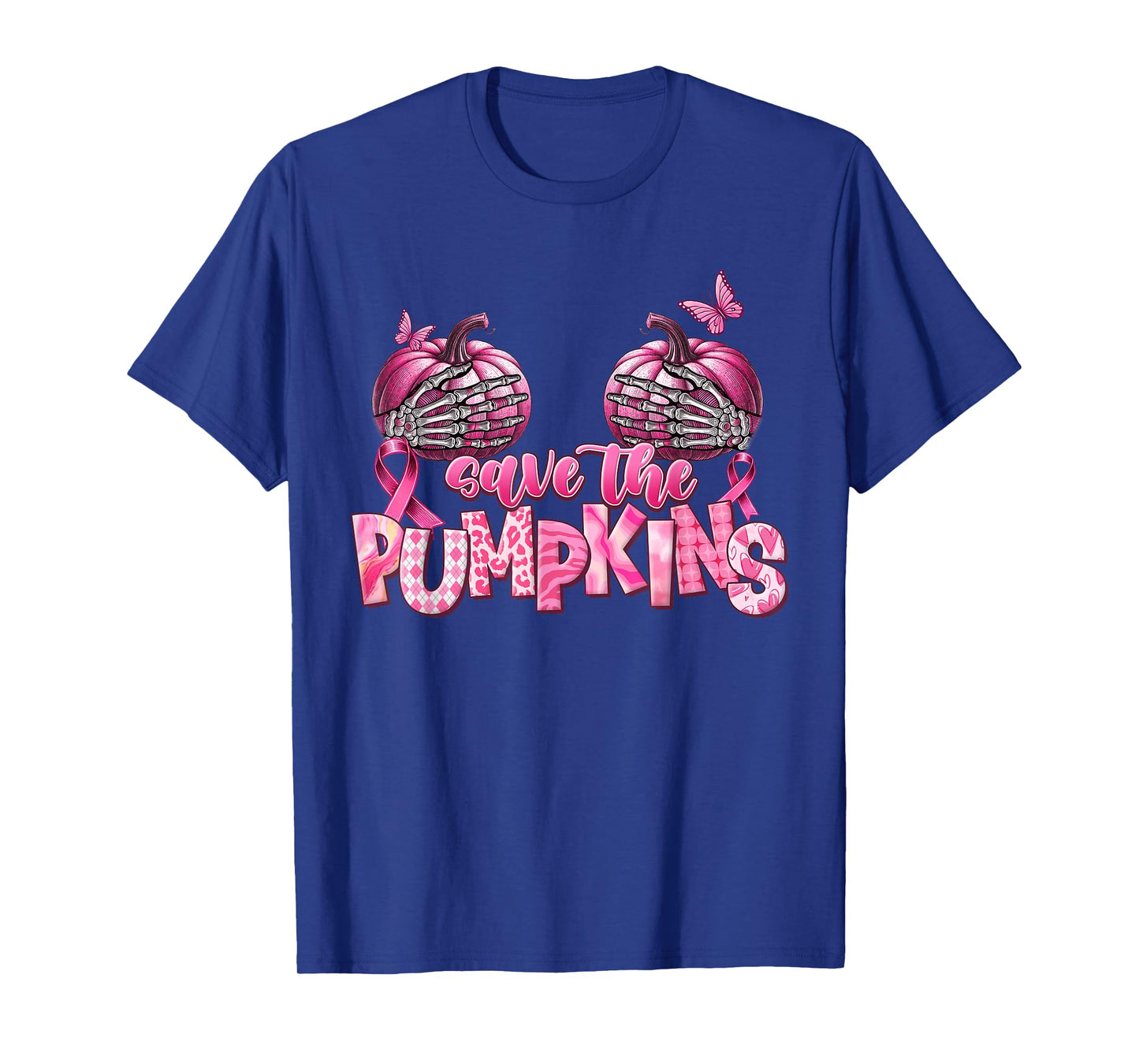 Save The Pumpkins Pink Ribbon Breast Cancer Awareness T-Shirt