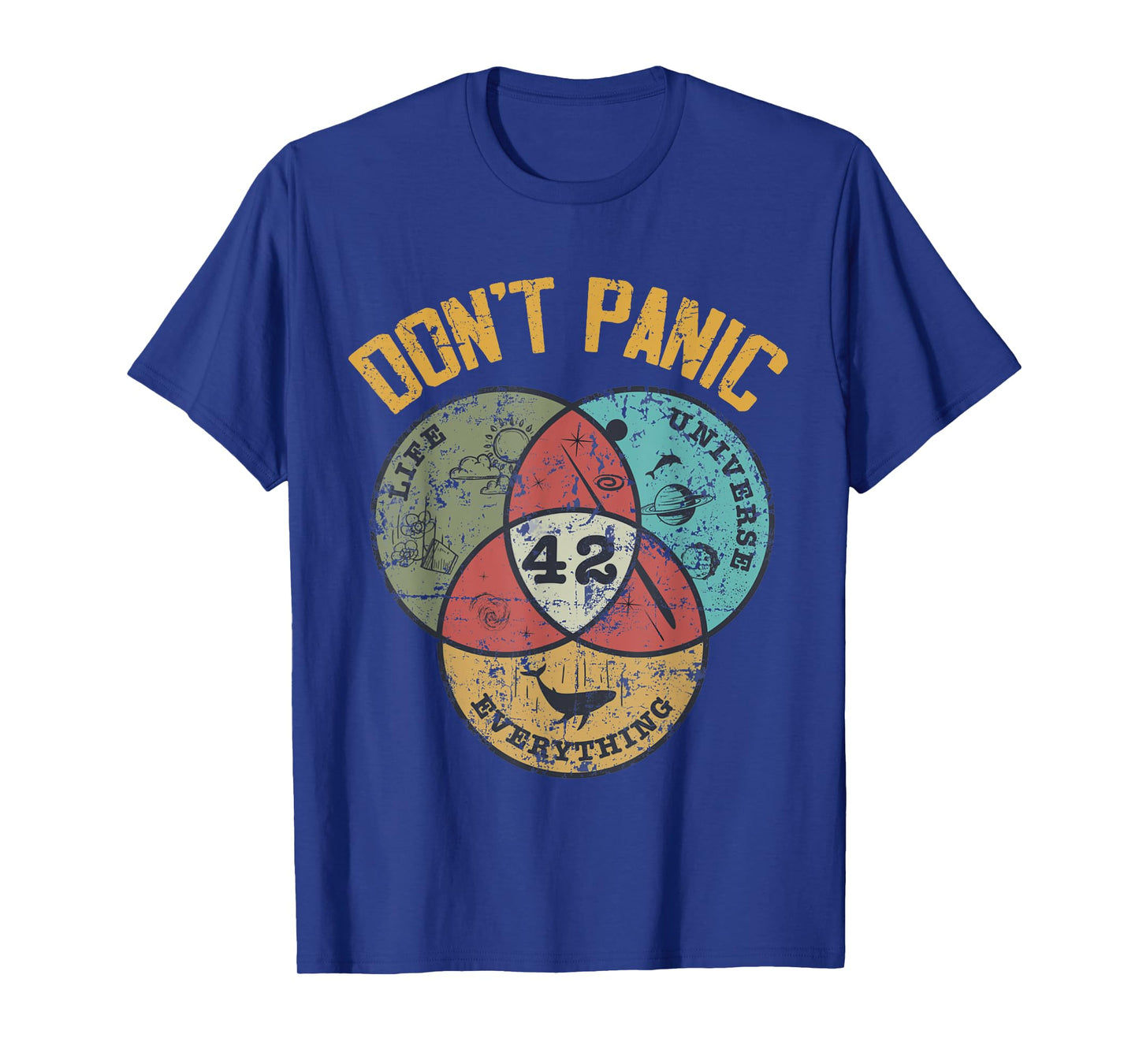 42 Answer to Life The Universe And Everything Don't Panic T-Shirt