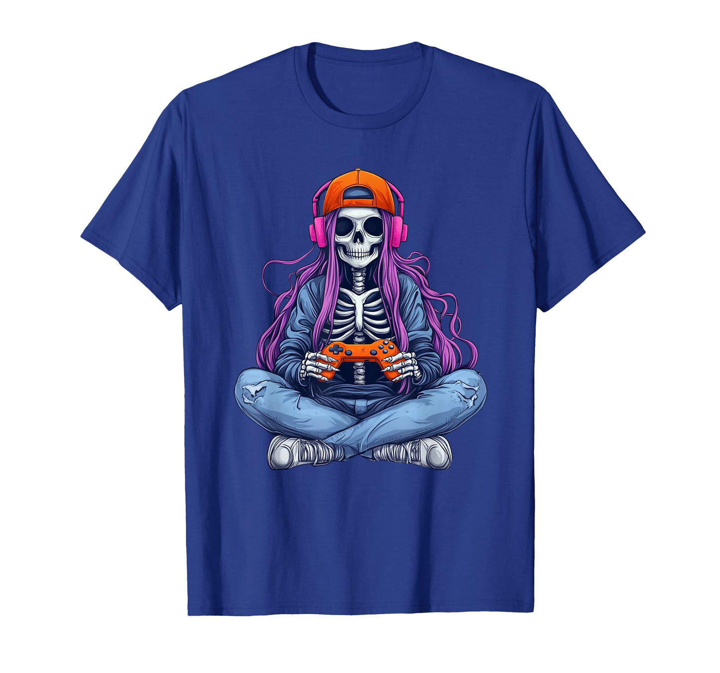 Gamer Skeleton Halloween Girls Teens T-Shirt