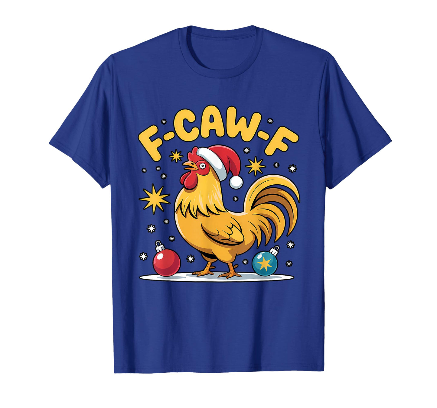 Merry F-Caw-F Chicken Funny Christmas Rooster Lover Xmas T-Shirt