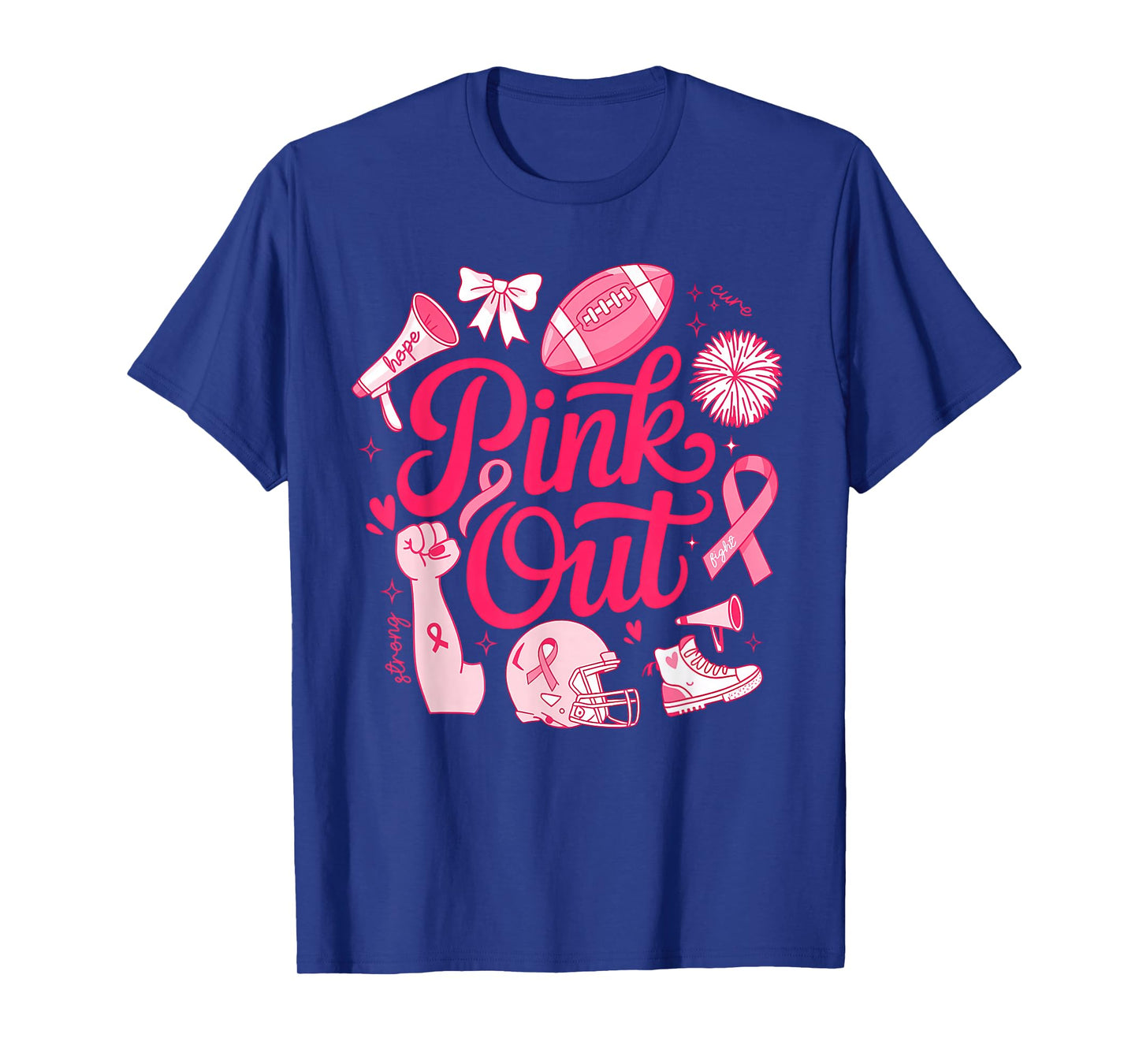 Pink Out Shirt Men Boy Kids Football Breast Cancer Awareness T-Shirt