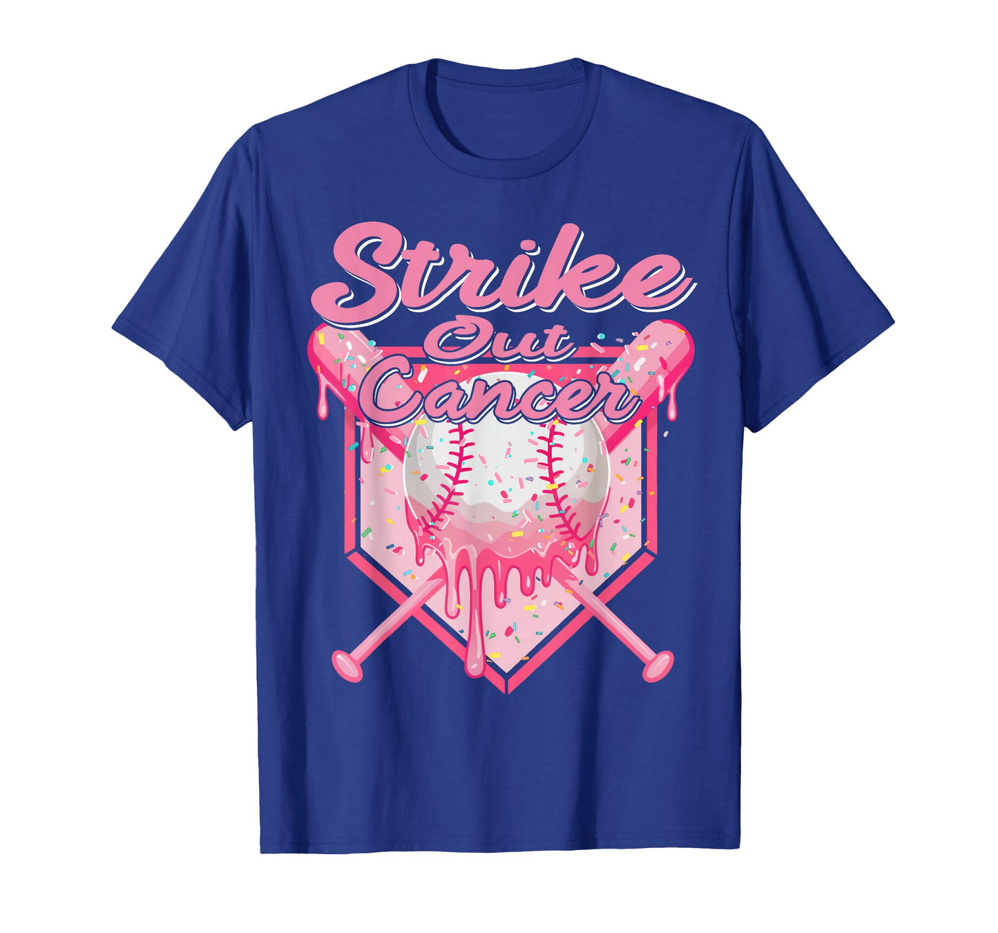 Strike Out Breast Cancer Baseball Drip for Boys Youth T-Shirt