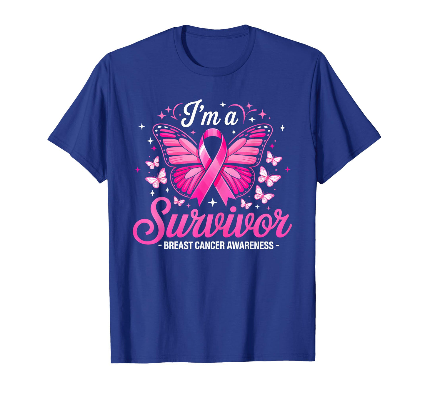 I'm A Survivor Butterfly Fight Breast Cancer Awareness Women T-Shirt