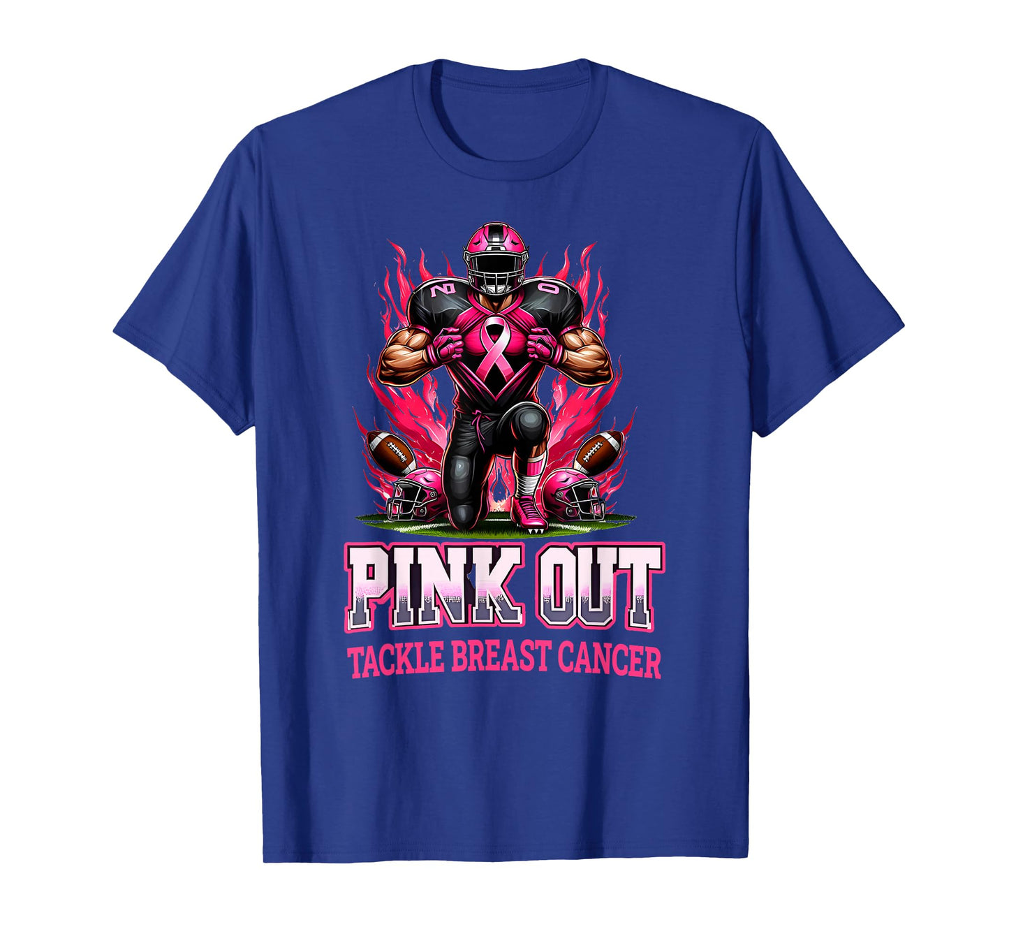 Pink Out Tackle Breast Cancer Awareness American Football T-Shirt