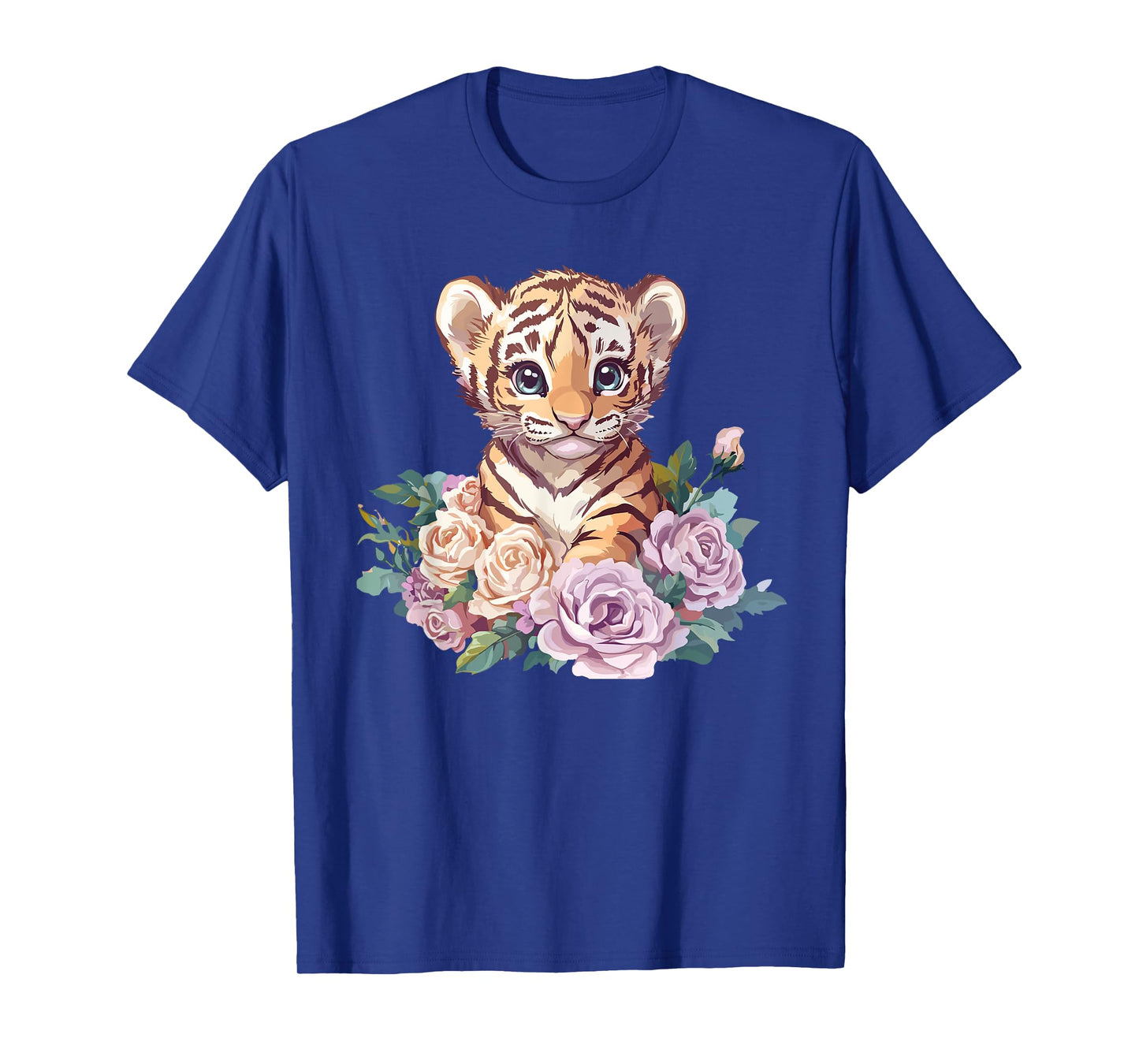 Adorable Tiger Cub Surrounded By Roses T-Shirt