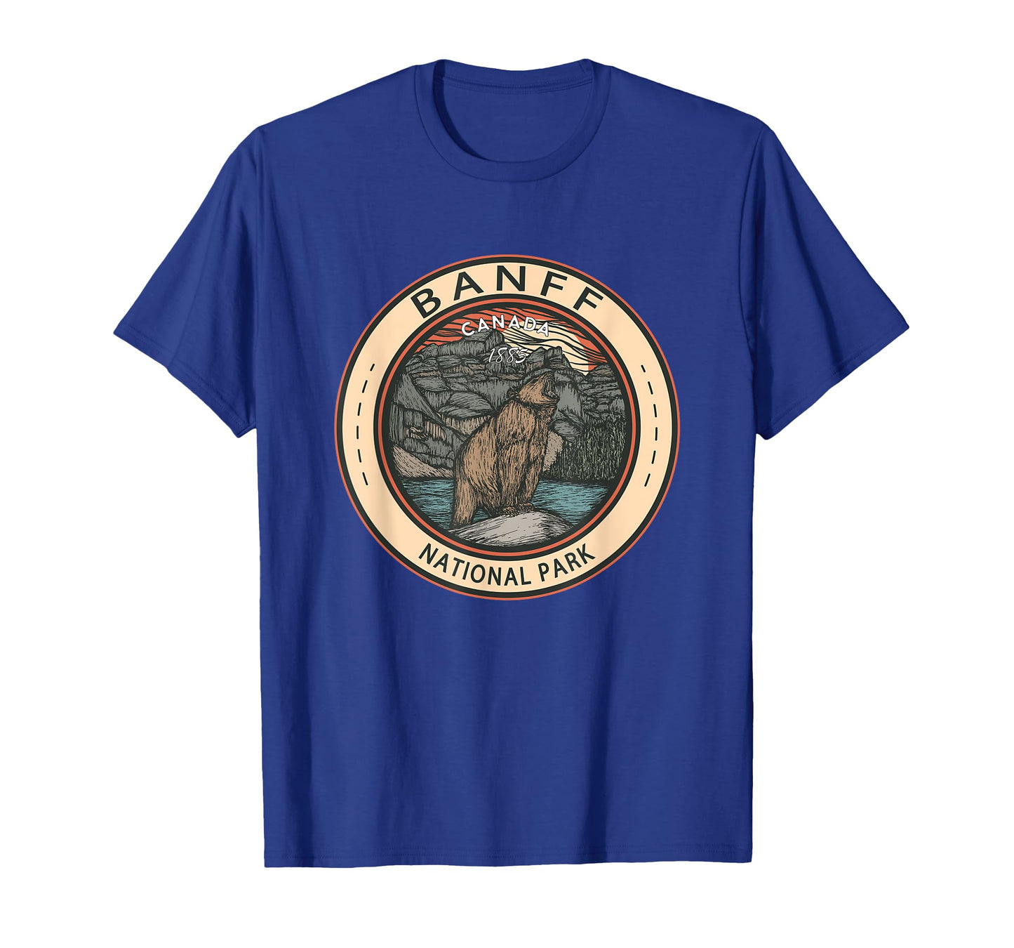 Banff National Park Canada Grizzly Bear Vintage Emblem T-Shirt