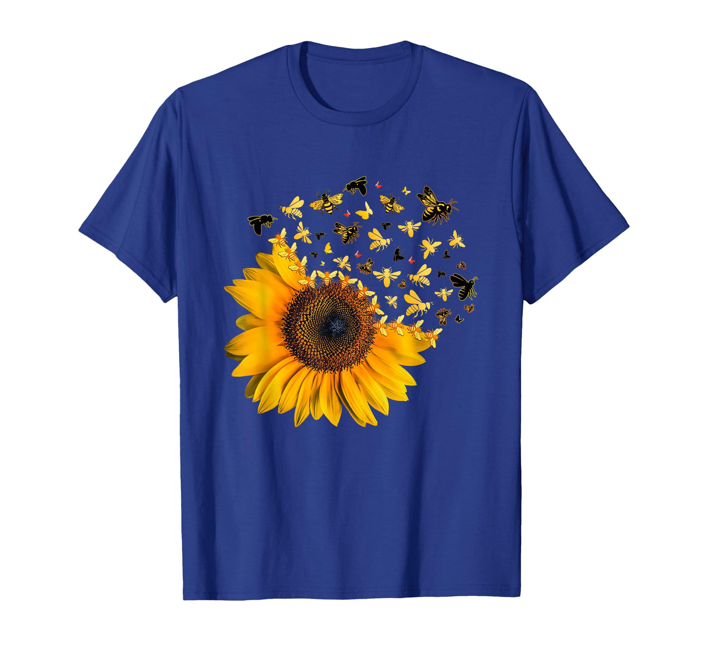 Bee Sunflower Lover Bumblebee Honey Bees Design T-Shirt