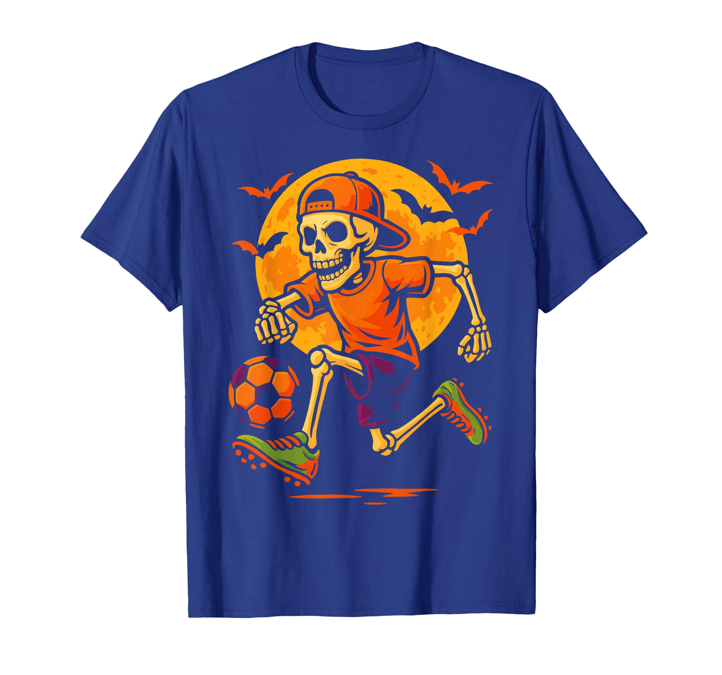 Giant Halloween Skeleton Soccer Player Tall Halloween Design T-Shirt