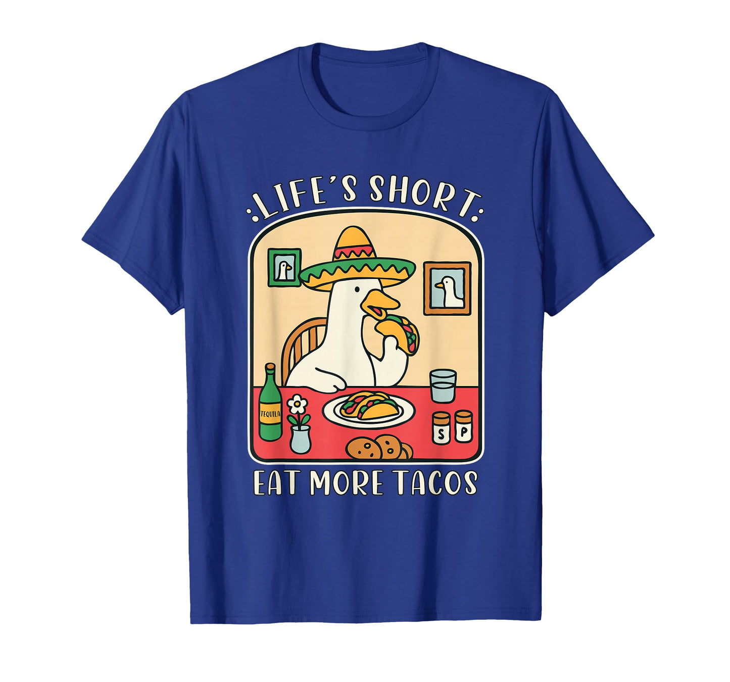 Funny Goose Eating Tacos Meme T-Shirt