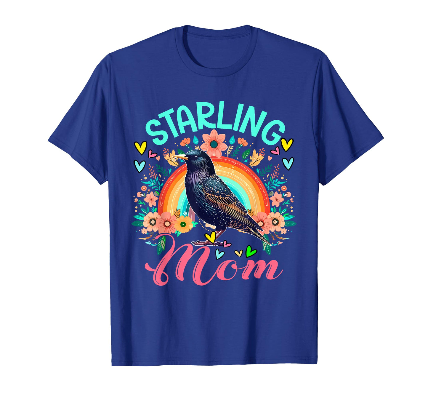 Starling Costume Animal Lover Flowers Colorful Rainbow T-Shirt