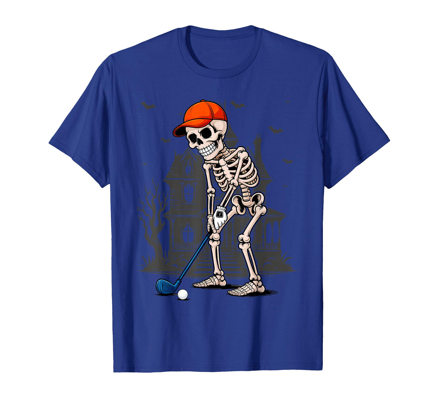 Funny Skeleton Golf Player Golfer Men Dad Halloween T-Shirt