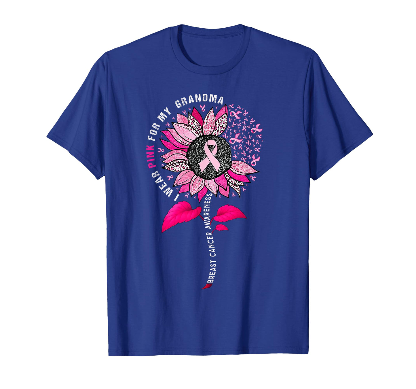 I Wear Pink For grandma Sunflower Breast Cancer women girl T-Shirt