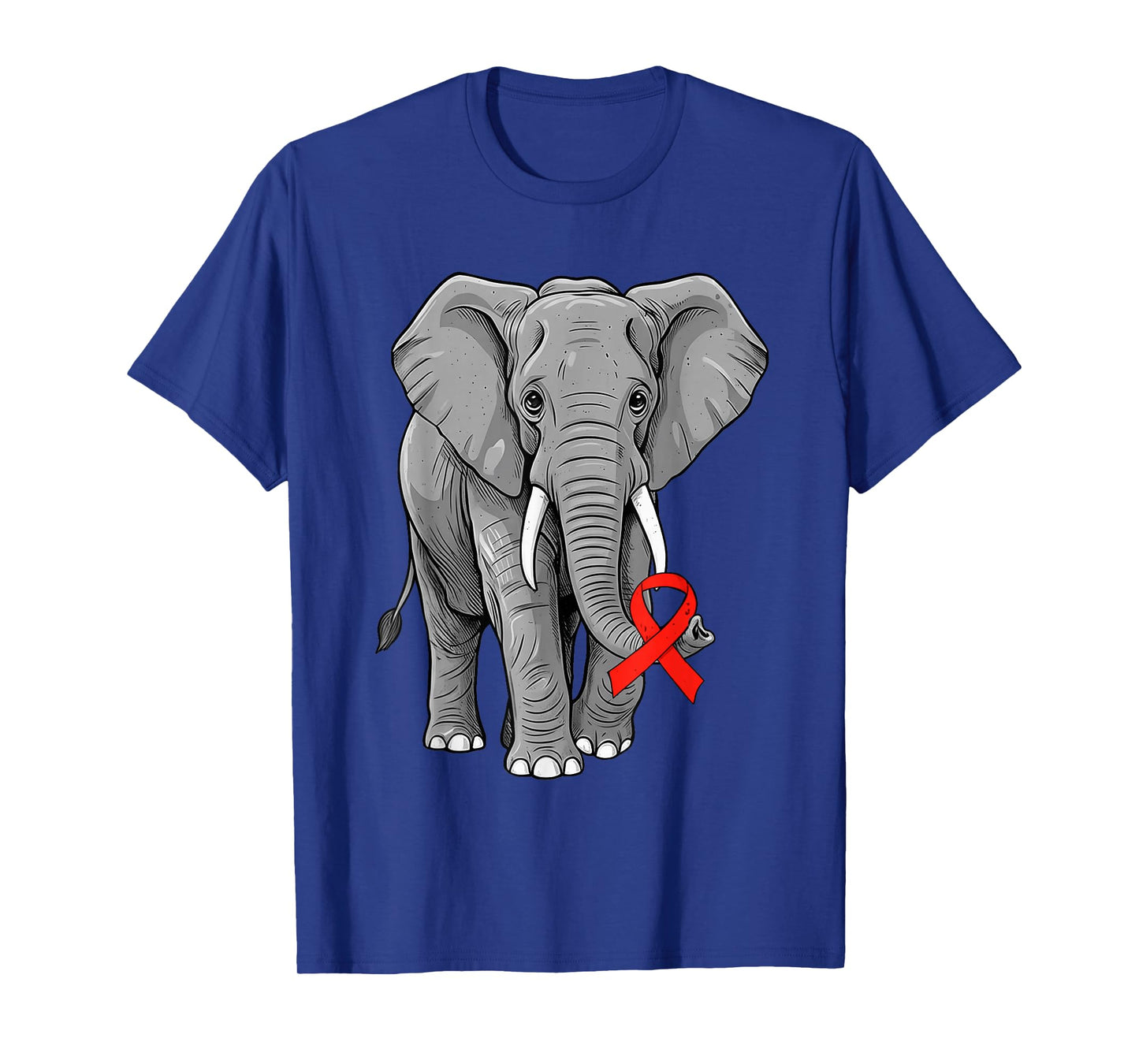 Blood Cancer Awareness Elephant Ribbon Red Support Adult Kid T-Shirt