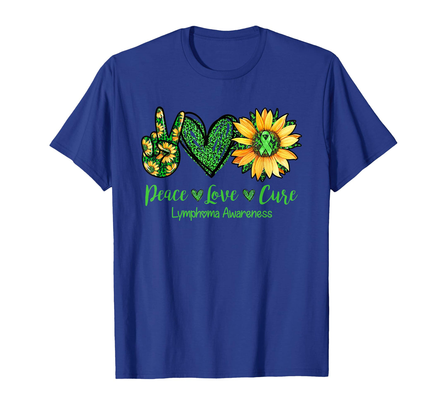 Daisy Peace Love Cure Lymphoma Awareness Gift T-Shirt