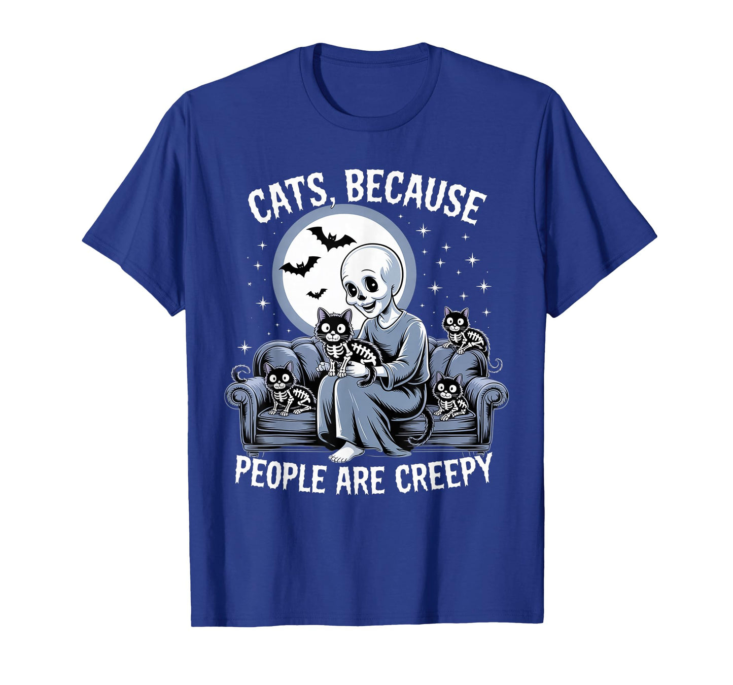 Cats Because People are Creepy Ghost Halloween Cat Mom Kids T-Shirt
