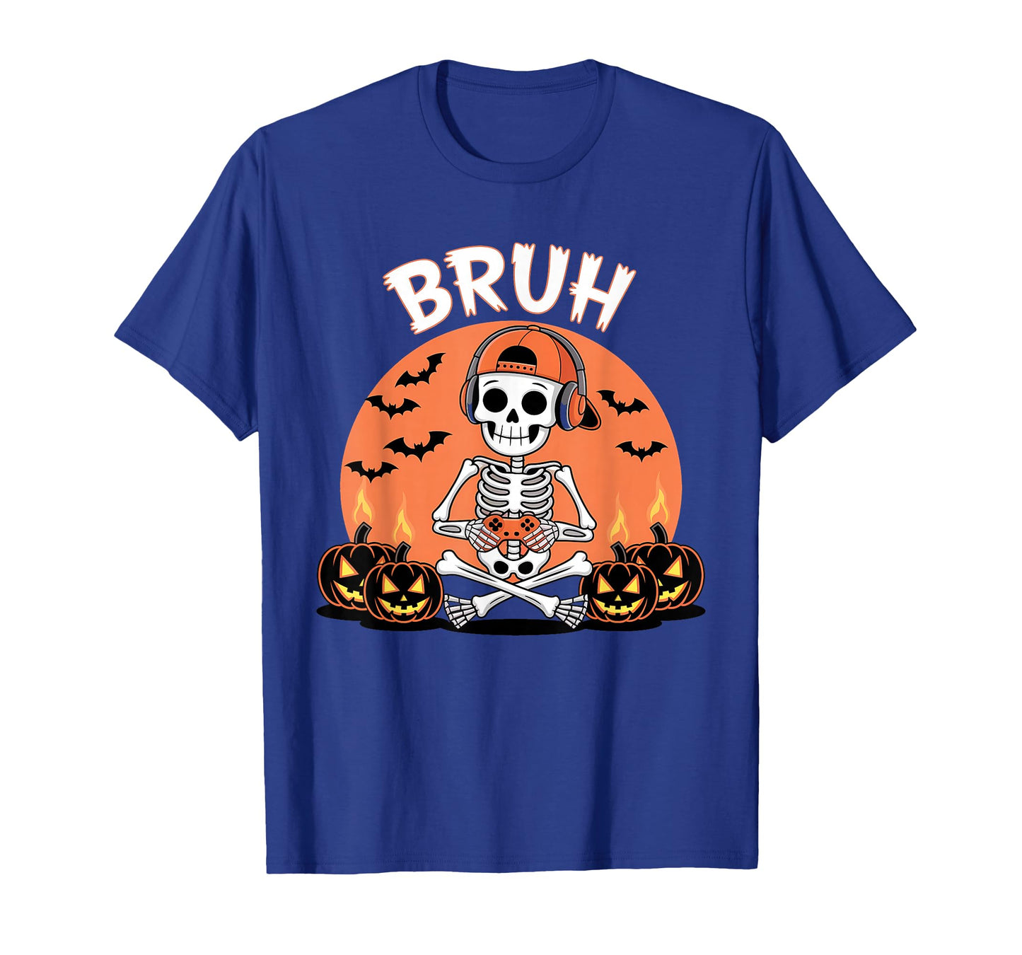 Halloween Skeleton Video Gaming Gamer Teens Youths Men T-Shirt