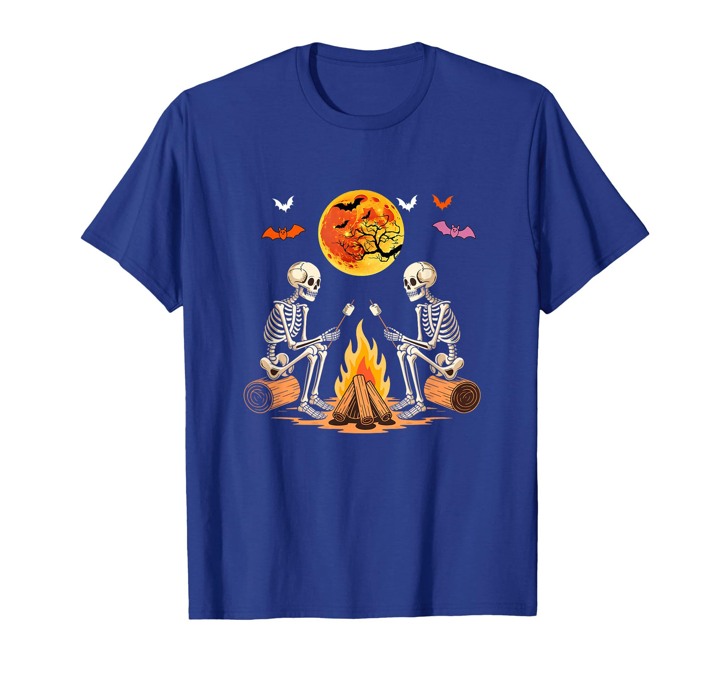 Cute Couple Skeletons Camping Halloween Kids Family Group T-Shirt
