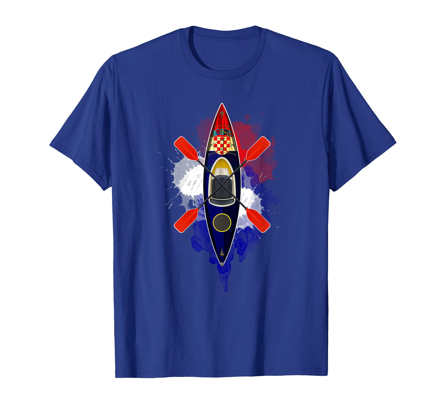 Kayaker Canoeing Paddling Croatia Flag T-Shirt