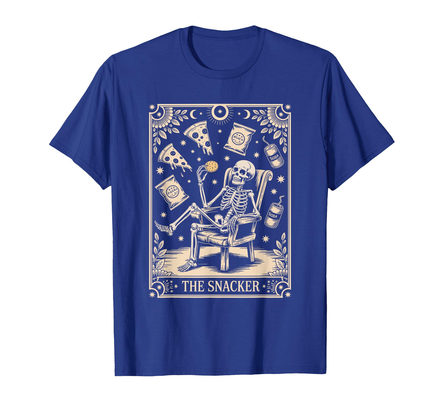 The Snacker Tarot Skeleton Funny Snack Lover T-Shirt