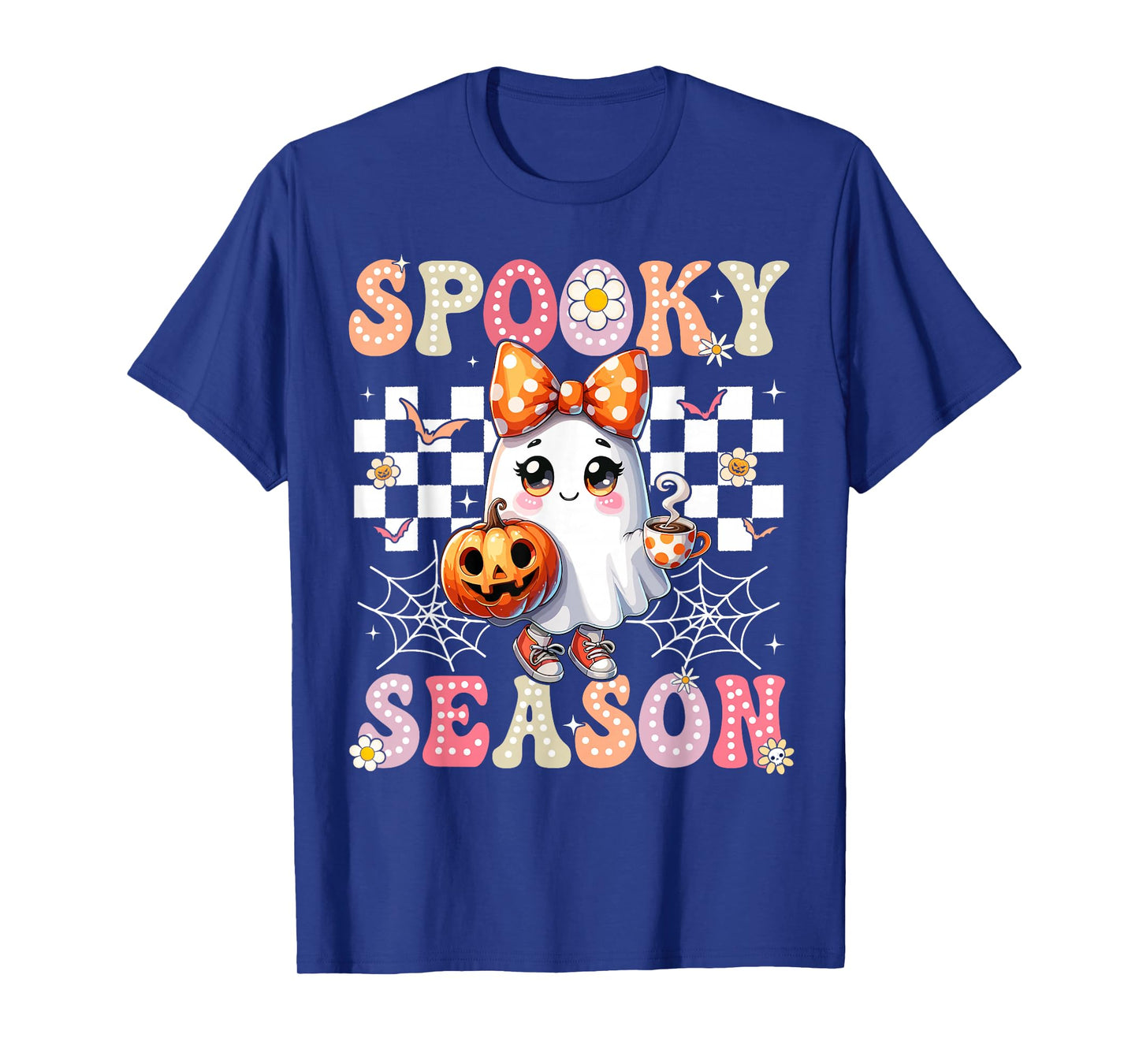 Spooky Season Retro Happy Halloween Ghost Women Toddler Girl T-Shirt
