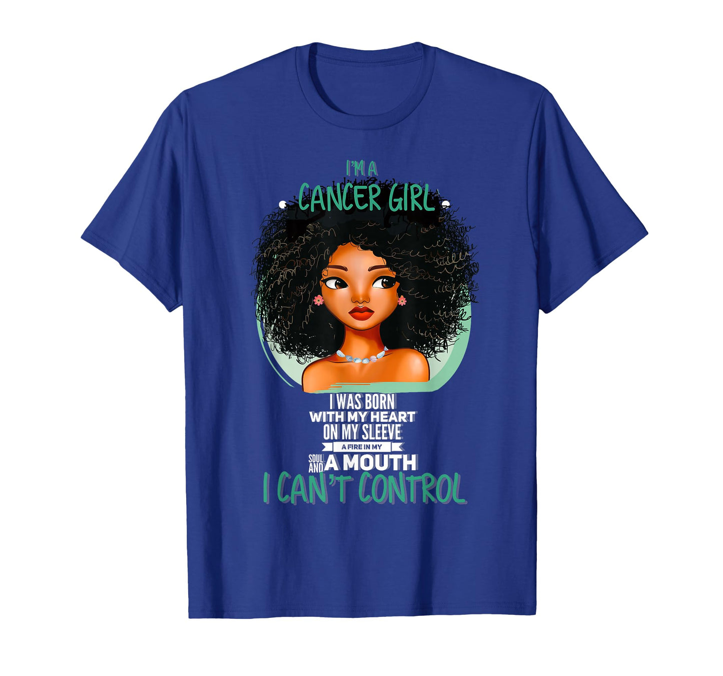 Cancer Zodiac Sign Shirts for Afro American Girls and Women T-Shirt