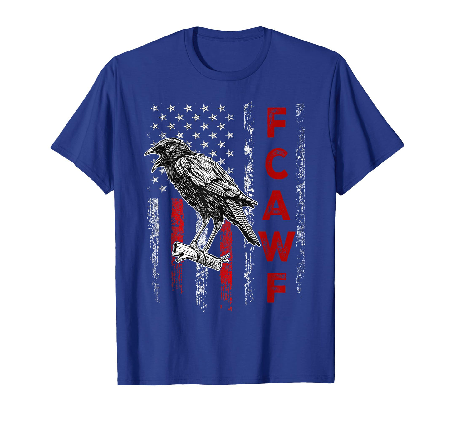 F-Caw-F Black Crow Black Bird Retro USA Flag Vintage F-Caw-F T-Shirt