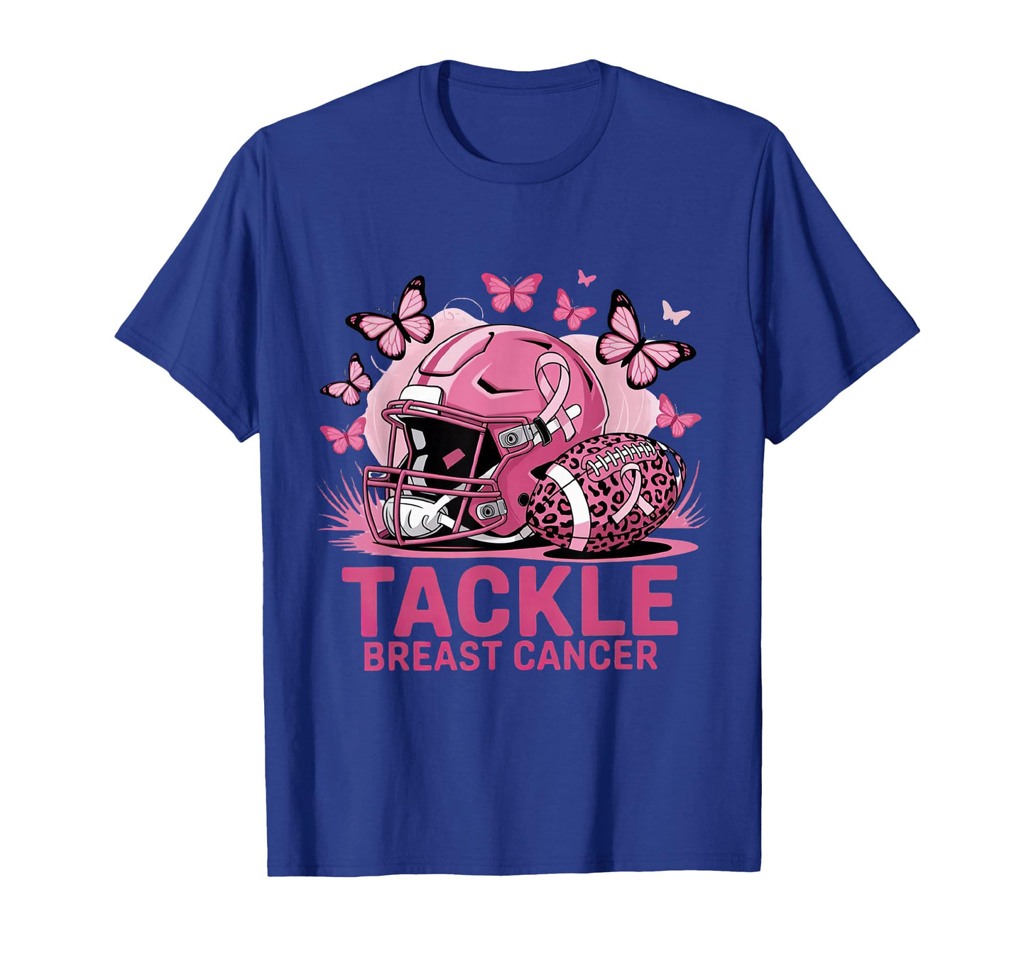 Breast Cancer Awareness Football Pink Tackle Breast Cancer T-Shirt
