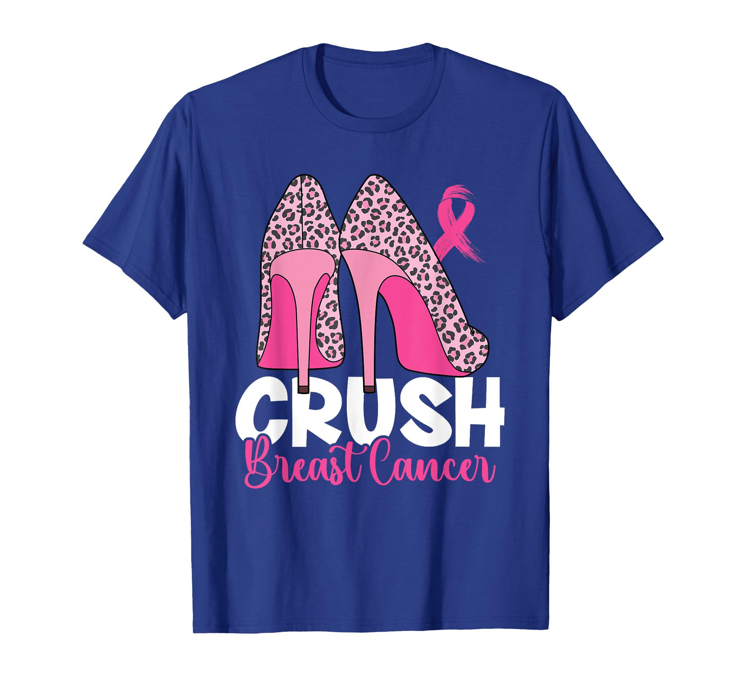 Crush Breast Cancer Awareness Bling Pink Ribbon Womens T-Shirt