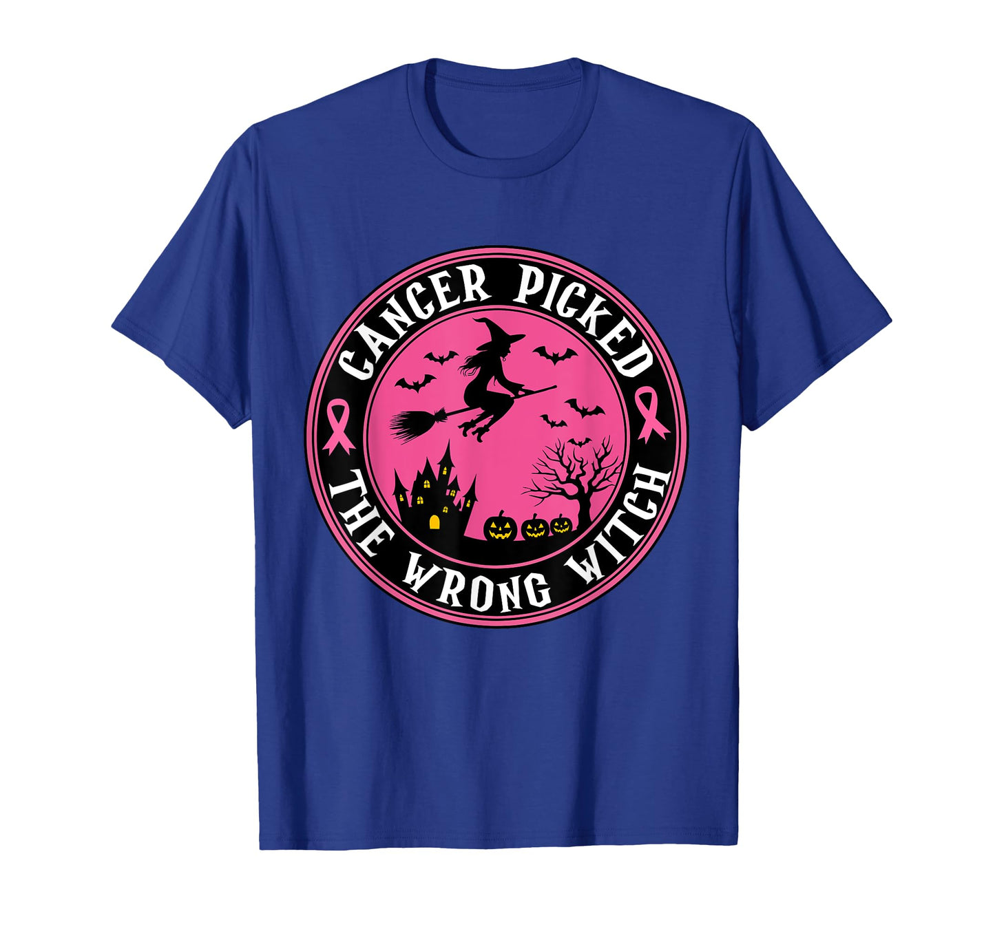 Cancer Picked the Wrong Witch Halloween Breast Cancer T-Shirt