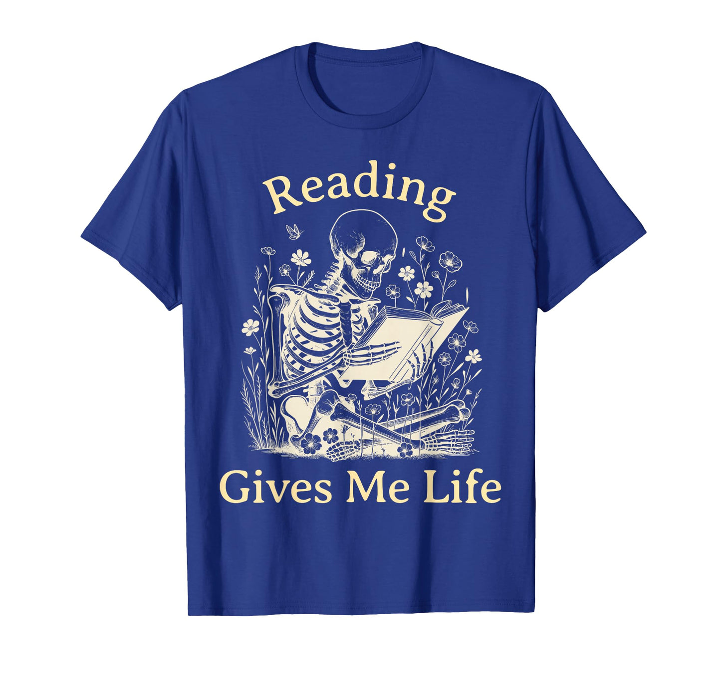 Bookish Skeleton Reading Book Nerd Bookworm Literary Girl T-Shirt