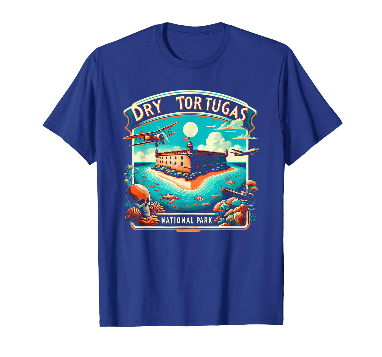 Borough & Bridge Dry Tortugas National Park Retro Inspired T-Shirt, Small, Black