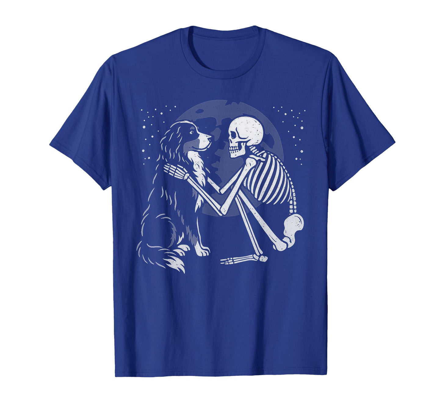 Bernese Mountain Dog Skeleton Moon Halloween Dog Lover T-Shirt