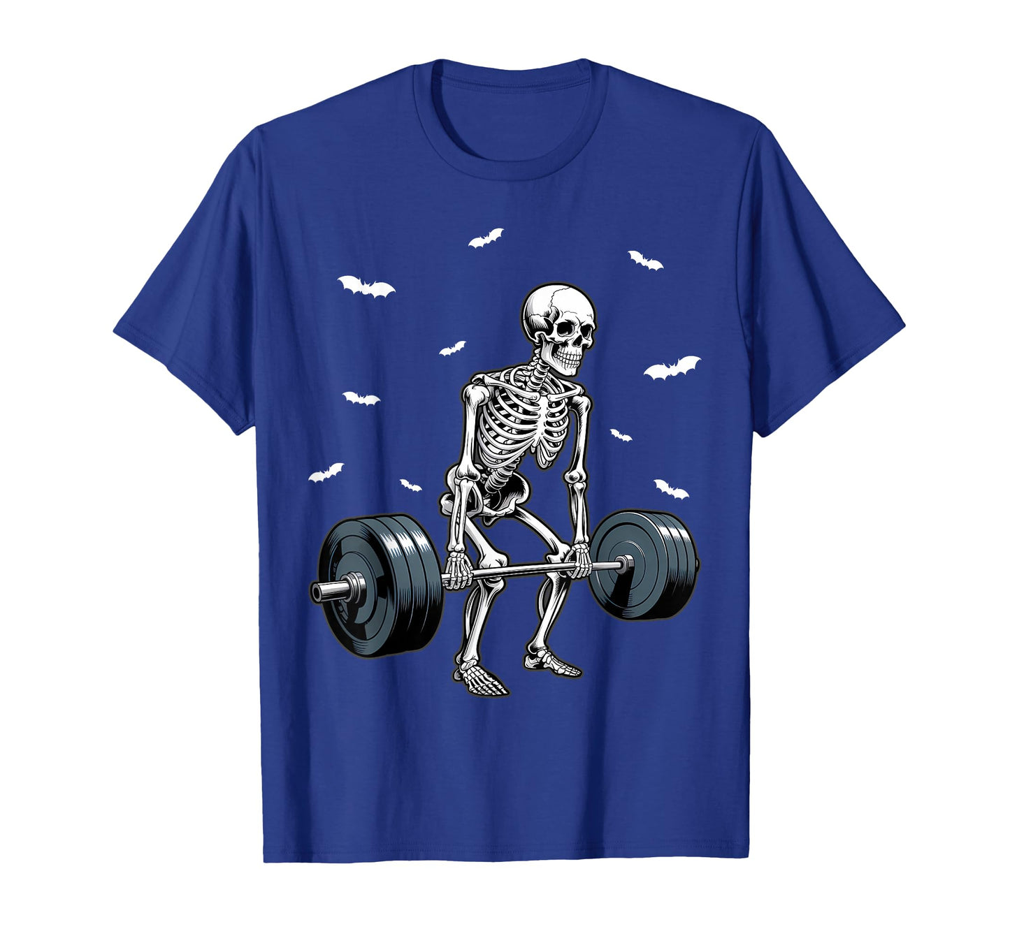Halloween Skeleton Deadlift Funny Fitness Weightlifting Gym T-Shirt