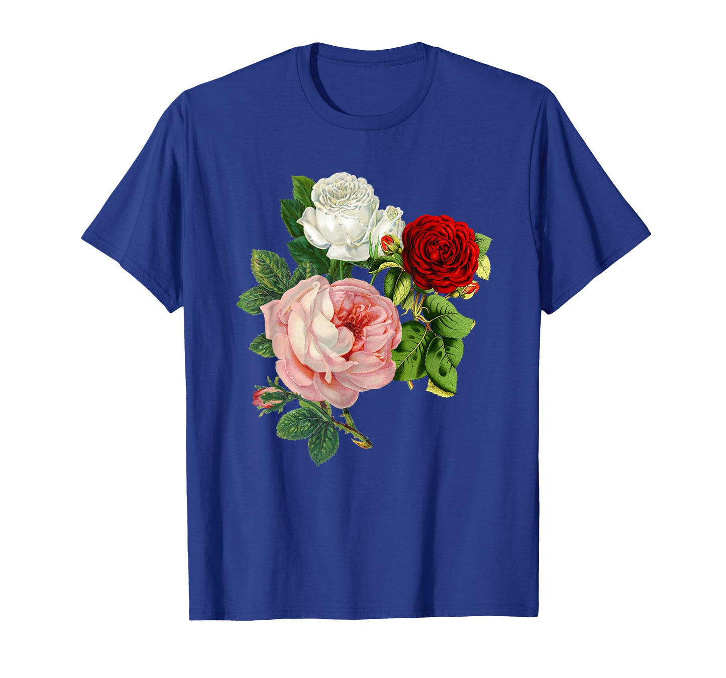 Vintage Roses Flower Floral Illustration Blossom Lovers T-Shirt