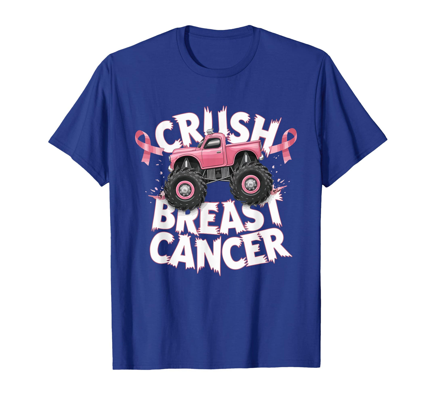 Crush Breast Cancer Pink Ribbon Adult Toddler Monster Truck T-Shirt