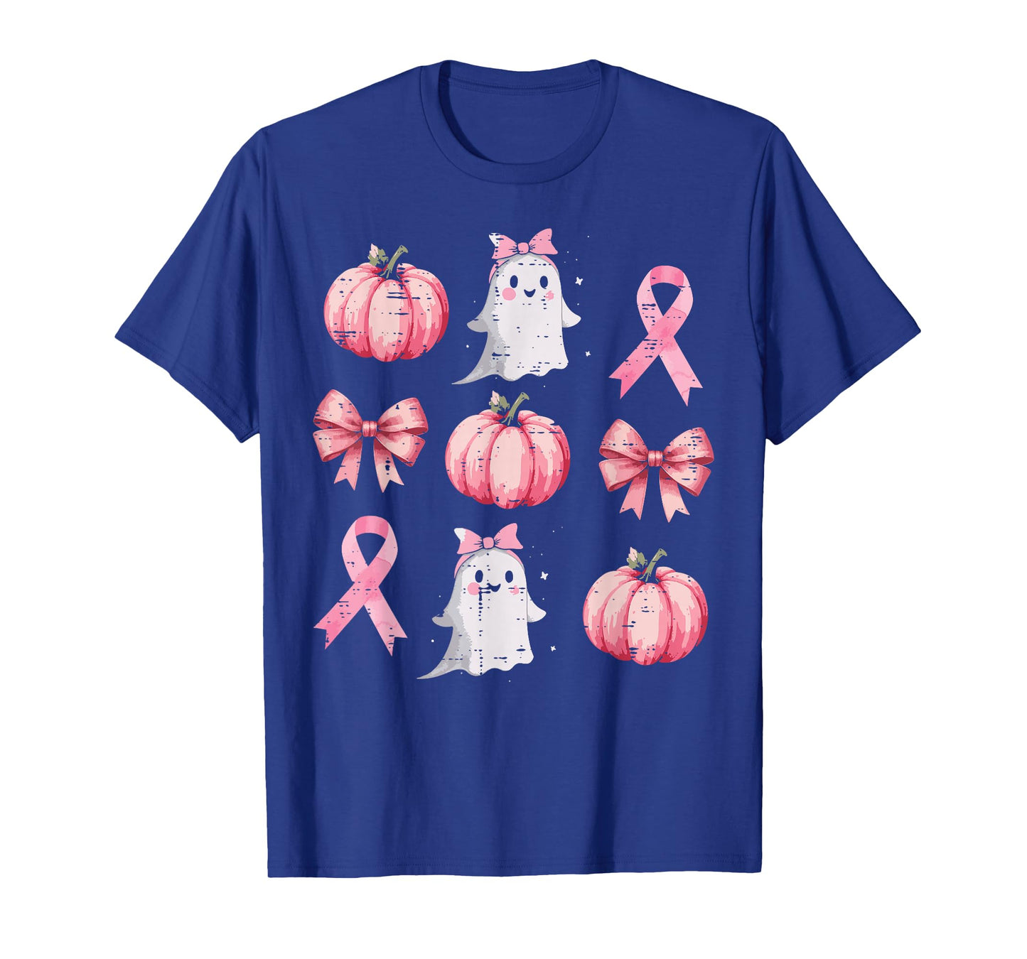 Breast Cancer Ghost Pumpkin Ribbons Cute Awareness Girls Kid T-Shirt