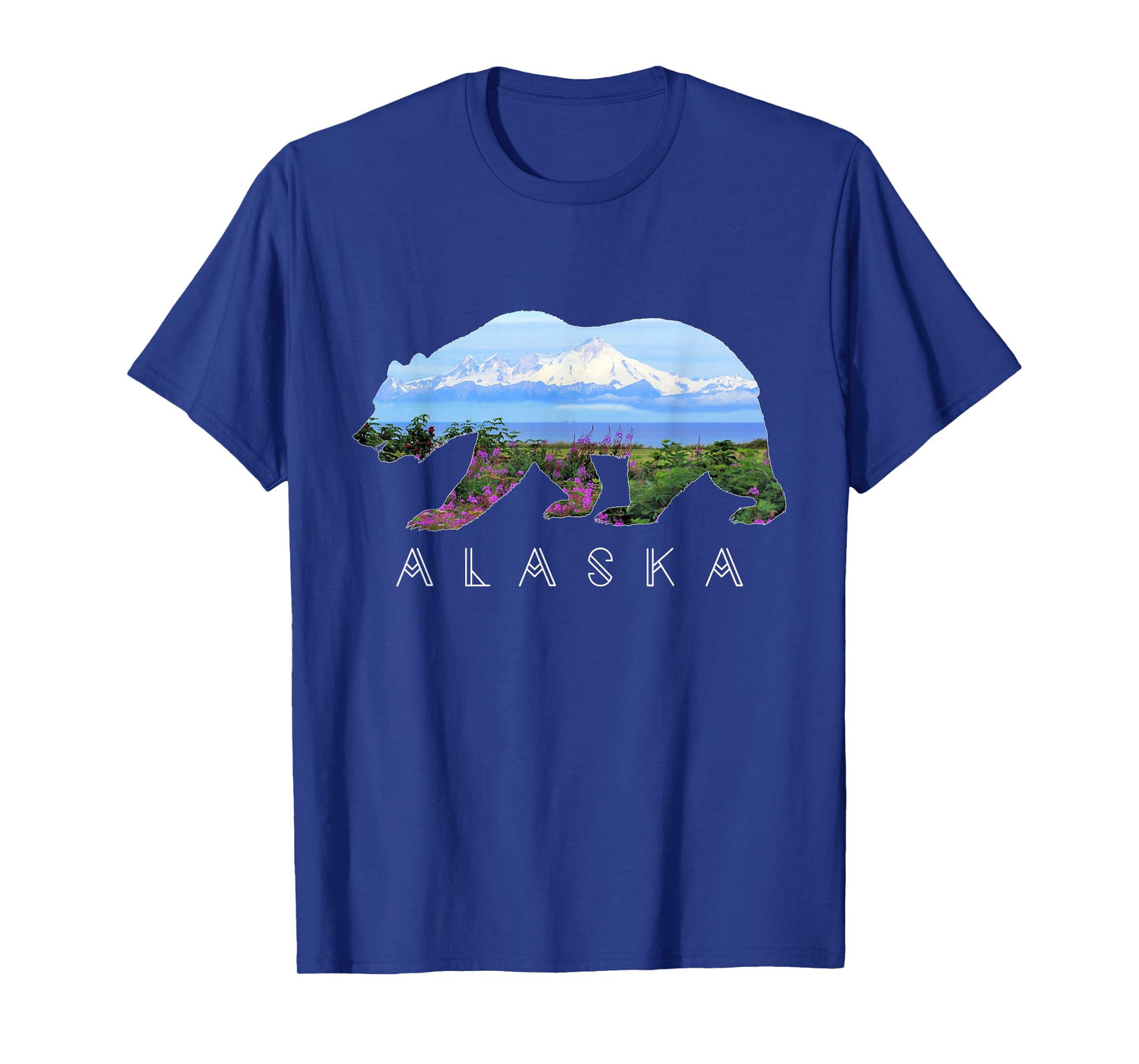 Alaskan Bear with Wildflowers & Mountain Snow T-Shirt