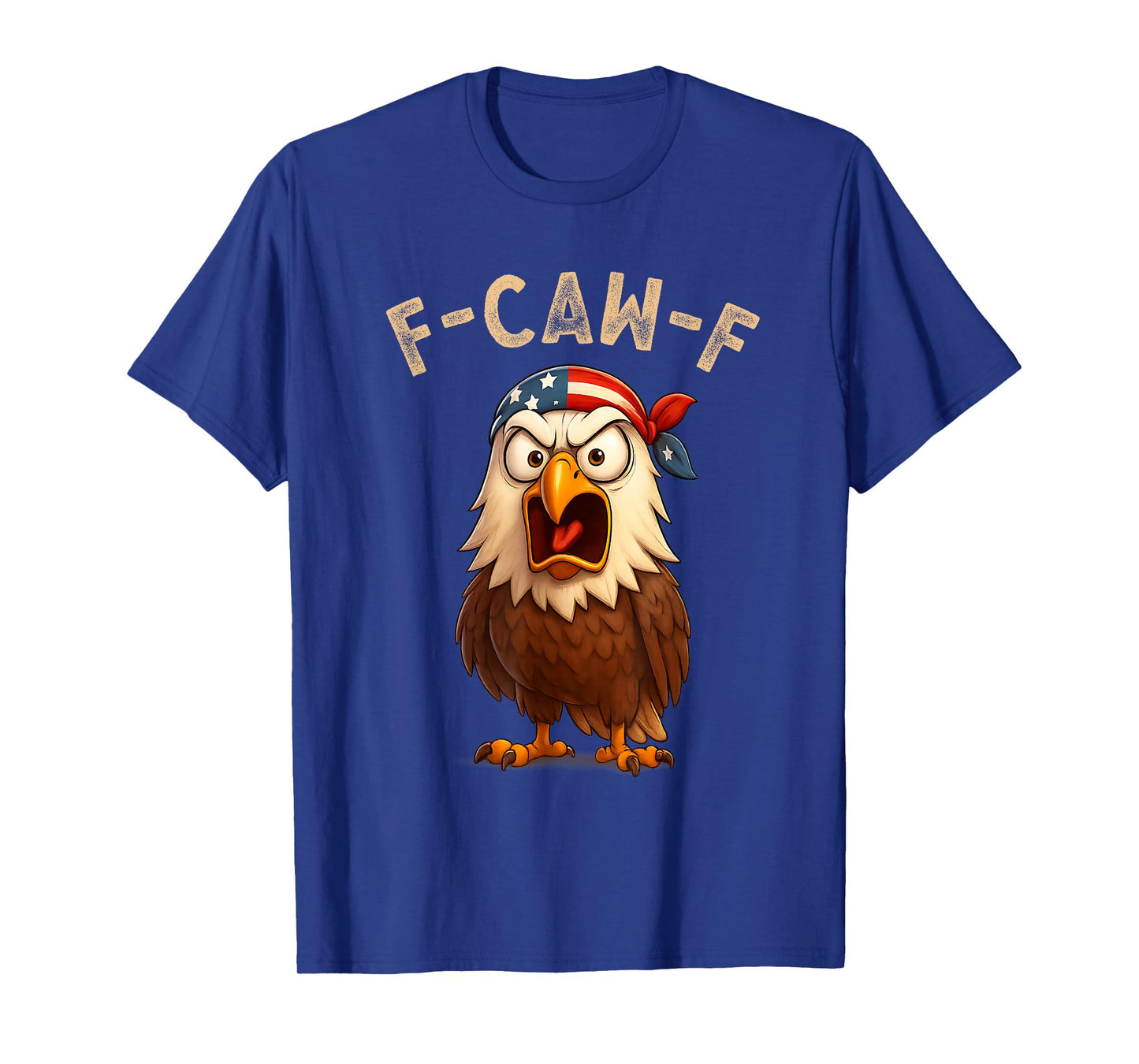 F-Caw-F Funny Bald Eagle FCAWF Humour US Flag Bandana Eagle T-Shirt
