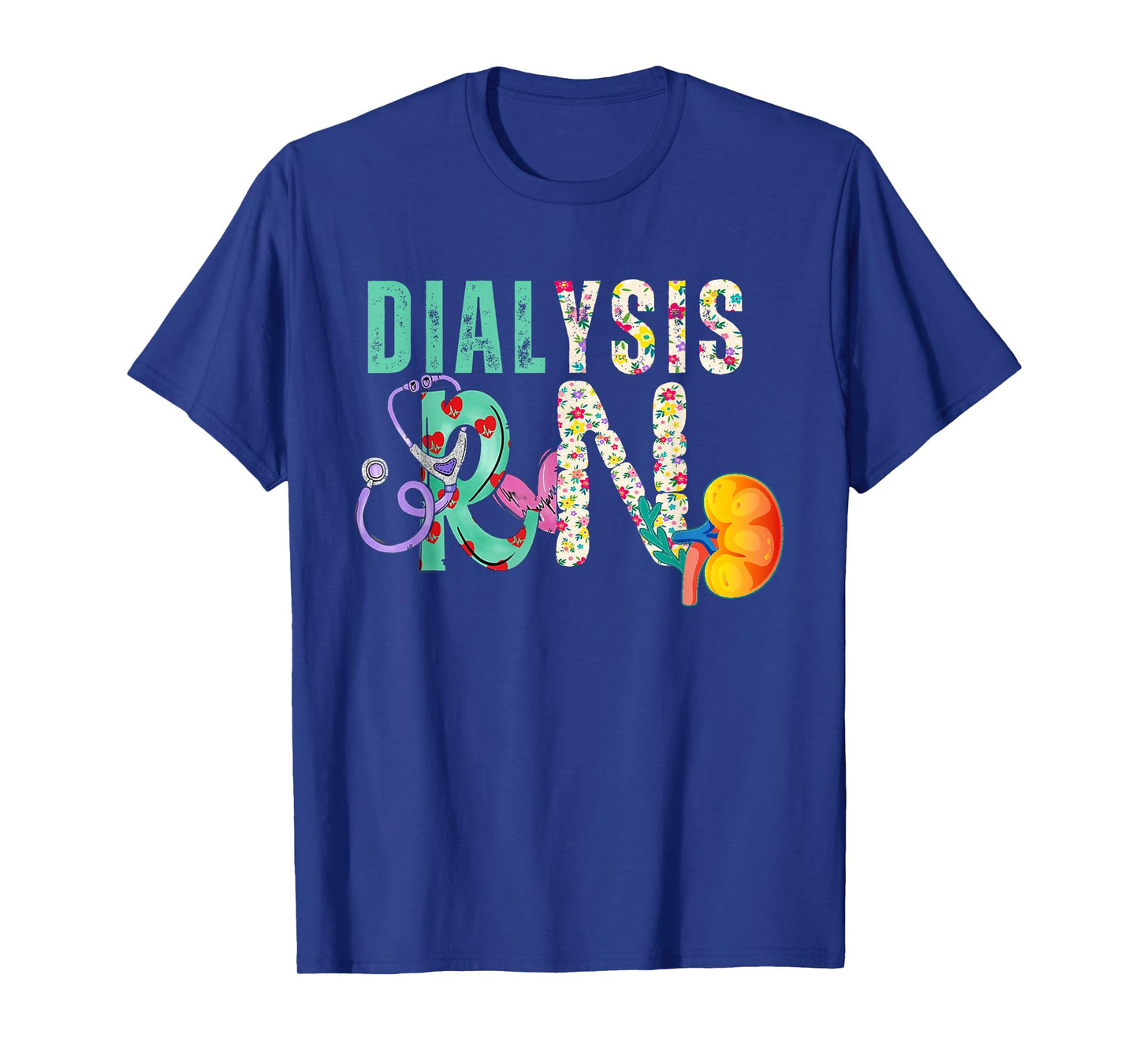 Dialysis Nephrology Nurse Black Women's Modern Crew Neck Letter Print T-Shirt