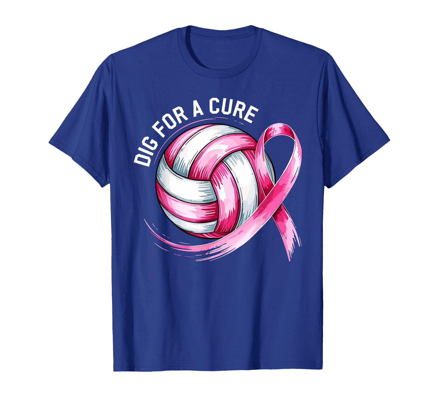 Dig For A Cure Volleyball Pink Breast Cancer Awareness Sport T-Shirt
