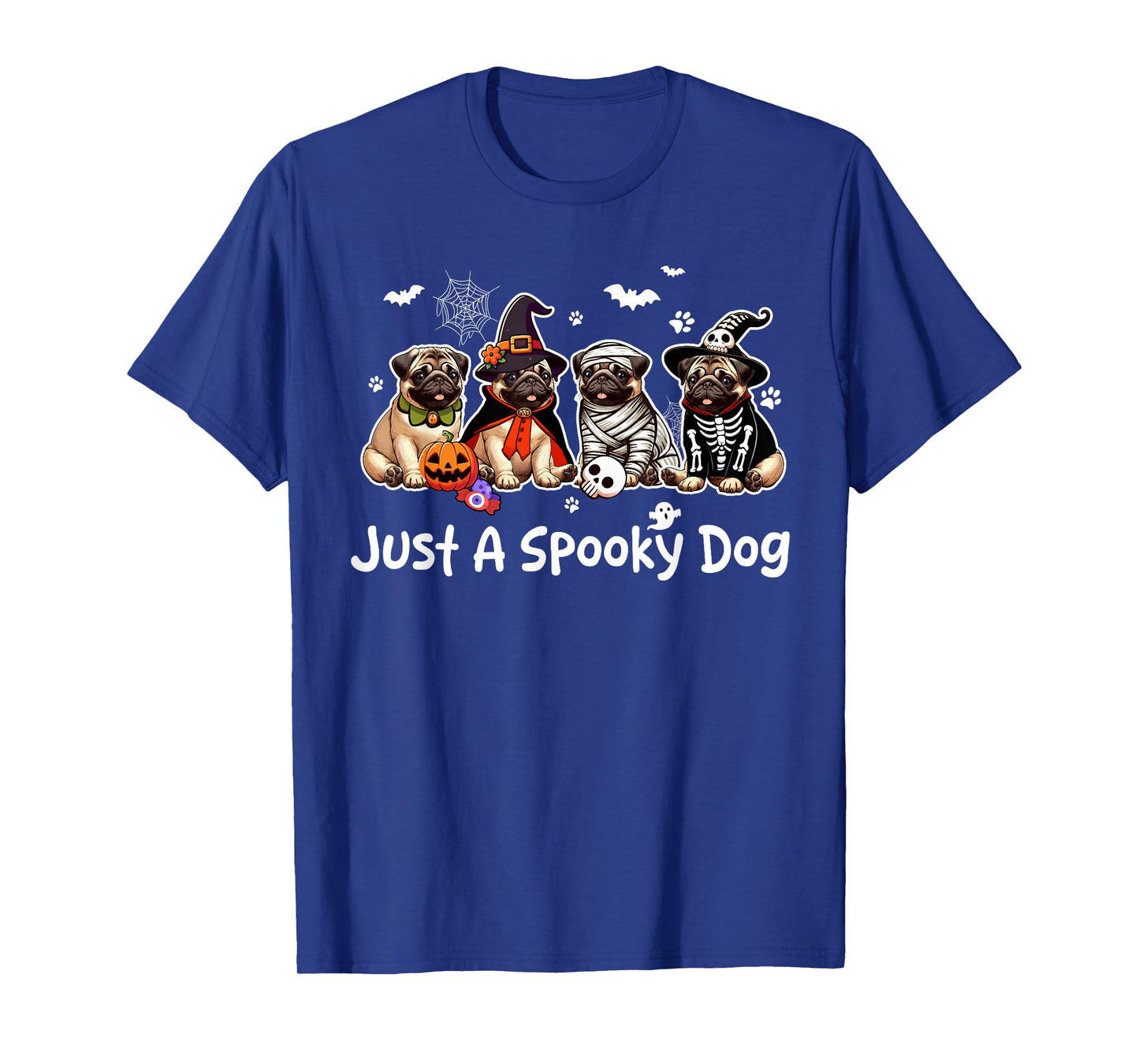 Just A Spooky Halloween Dog Group Pugs As Witch Mummy T-Shirt