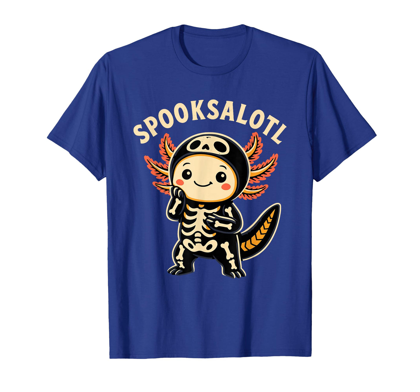 Spooksalotl Axolotl Cool Halloween Skeleton Costume Kawaii T-Shirt